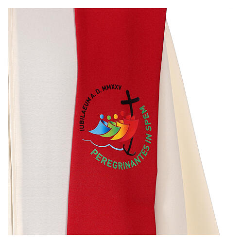 Printed red stole with Jubilee 2025 official logo, Multilingual 7