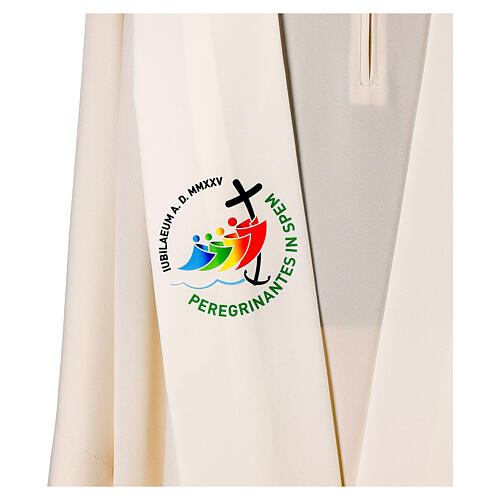 Priesterstola zum Jubiläum 2025, mit offiziellem Logo, elfenbeinfarben 2