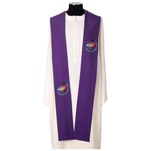 Purple stole printed with 2025 Jubilee official logo 1