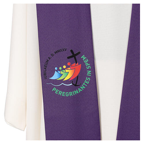 Purple stole printed with 2025 Jubilee official logo 3