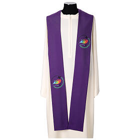 Purple clergy stole with official Jubilee 2025 logo