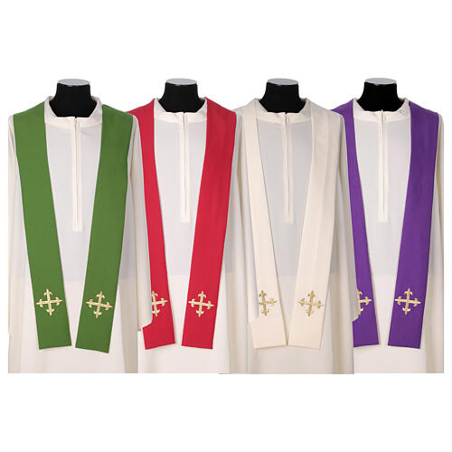 SET OF CHASUBLES 4 COLOURS with Jubilee 2025 official logo embroidered 3