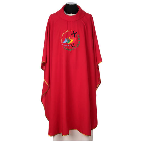 SET OF CHASUBLES 4 COLOURS with Jubilee 2025 official logo embroidered 5