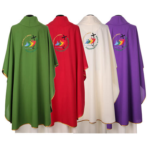 SET OF CHASUBLES 4 COLOURS with Jubilee 2025 official logo embroidered 15