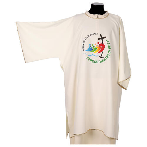 Jubiläumsdalmatik 2025 mit gedrucktem Logo 4 Farben Vatikanstoff 7