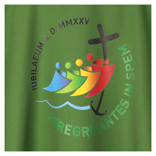 Dalmática Jubileo 2025 logotipo impreso 4 colores tejido Vatican 2