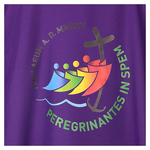 Dalmática Jubileo 2025 logotipo impreso 4 colores tejido Vatican 8