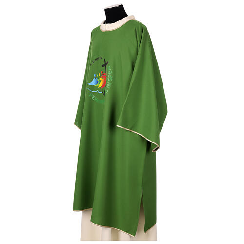 Dalmática Jubileo 2025 logotipo impreso 4 colores tejido Vatican 10