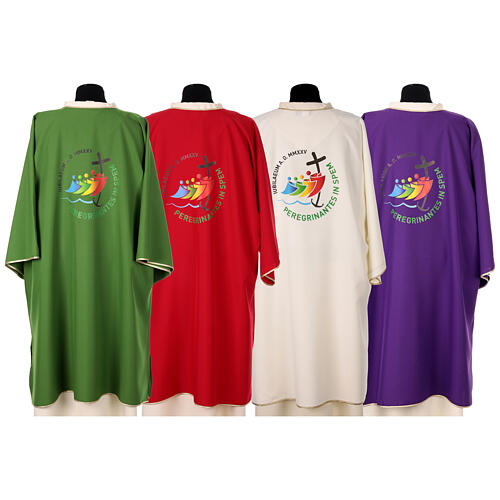 Dalmática Jubileo 2025 logotipo impreso 4 colores tejido Vatican 14