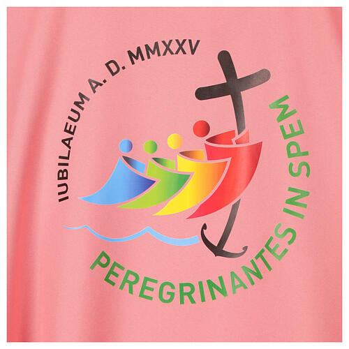 Dalmatica rosa Giubileo 2025 stampa logo tessuto Vatican 2