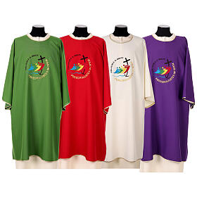 Embroidered dalmatic, Jubilee 2025 logo on Vatican fabric, 4 colours