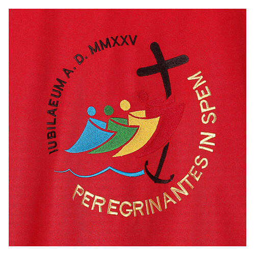 Dalmatica ricamata Giubileo 2025 4 colori liturgici tessuto Vatican 4