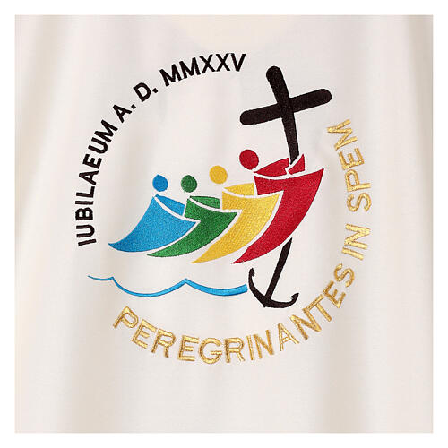 Dalmatica ricamata Giubileo 2025 4 colori liturgici tessuto Vatican 6