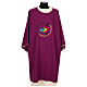 Tyrian purple dalmatic, embroidered Jubilee 2025 logo on Vatican fabric s1