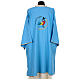 Embroidered dalmatic, Jubilee 2025 logo on Vatican light blue fabric s5