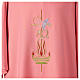 Embroidered pink dalmatic with cross, flame, Alpha, and Omega s2