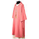 Embroidered pink dalmatic with cross, flame, Alpha, and Omega s4