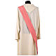 Embroidered pink dalmatic with cross, flame, Alpha, and Omega s7