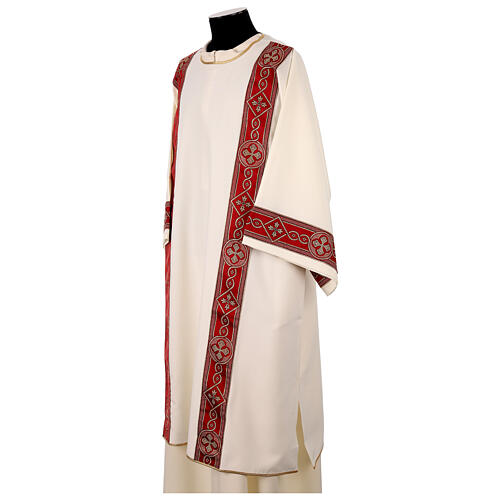 Dalmatica avorio ricco gallone rosso oro 5