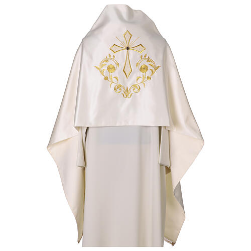Solemn humeral veil with gold embroidery and jewel button 1