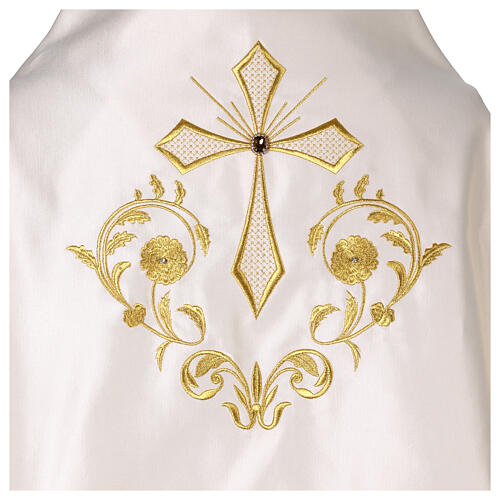 Solemn humeral veil with gold embroidery and jewel button 2
