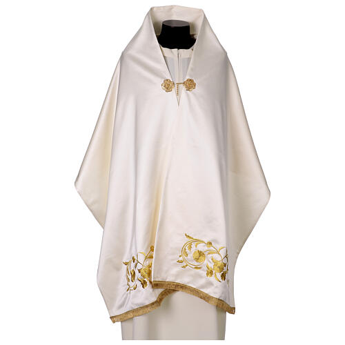 Solemn humeral veil with gold embroidery and jewel button 3
