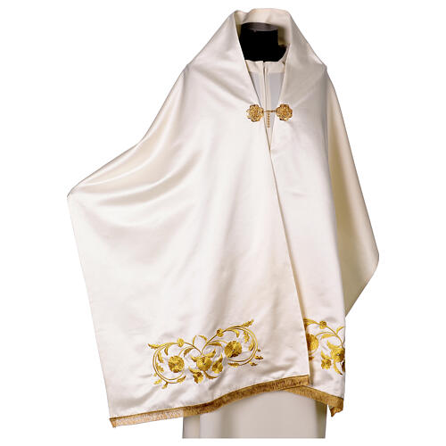 Solemn humeral veil with gold embroidery and jewel button 5