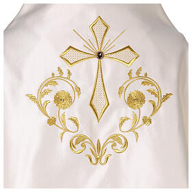 Solemn Humeral Veil with Gold Embroidery and Jewel Button