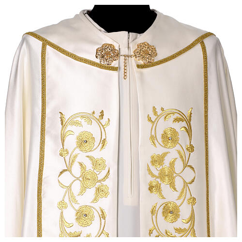 Capa de asperges solene com bordado dourado 3