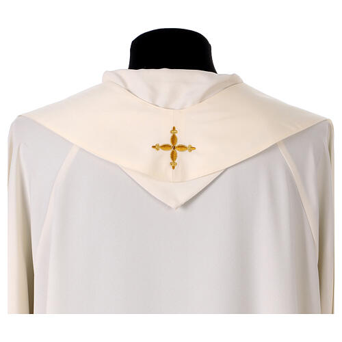 Chasuble in pure wool with cross and floral embroidery by Gamma 11