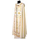 Chasuble in pure wool with cross and floral embroidery by Gamma s4