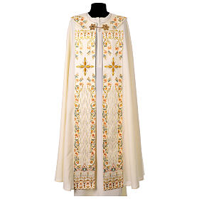 Clergy cope pure wool with floral embroidery Gamma