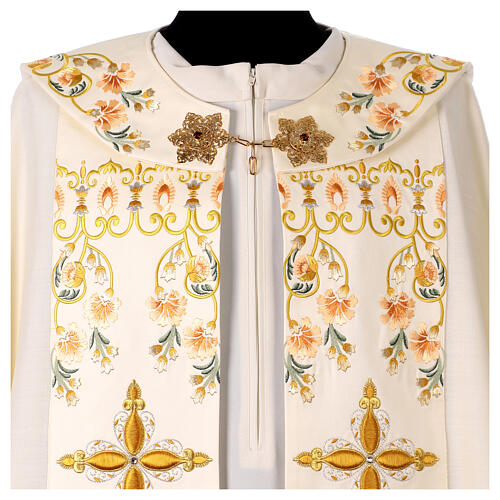 Clergy cope pure wool with floral embroidery Gamma 3