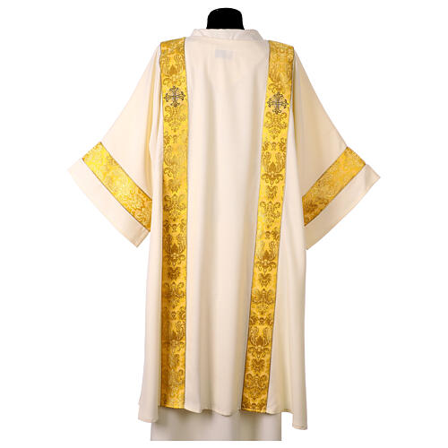 Dalmática entorchado brocado oro bordado cruces oro negro 5