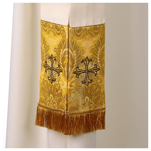 Dalmática entorchado brocado oro bordado cruces oro negro 7
