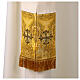 Dalmática entorchado brocado oro bordado cruces oro negro s7