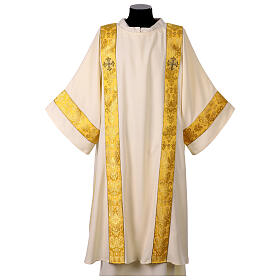 Dalmatic with Brocade Gold Trim and Black Gold Cross Embroidery