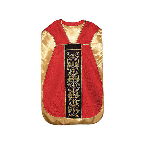 Chasuble romaine IHS croix détails floraux 4