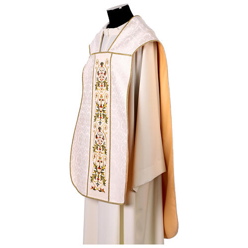 Chasuble romaine IHS croix détails floraux 6