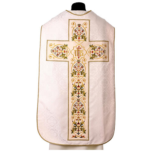 Casula romana IHS croce dettagli floreali 8