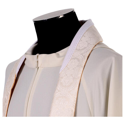 Casula romana IHS com cruz e detalhes florais 14