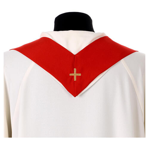 Chasuble Jubilé 2025 rouge avec logo officiel tissé 6