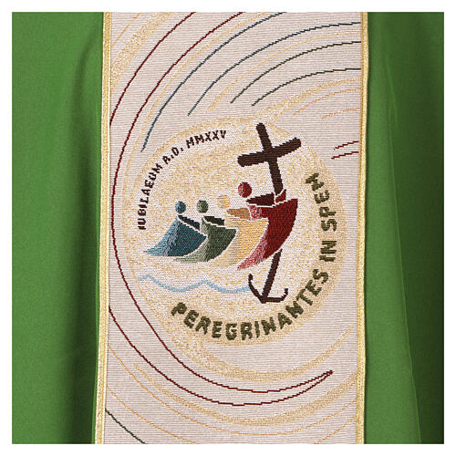 Casulla verde logotipo oficial Jubileo 2025 entorchado marfil 2