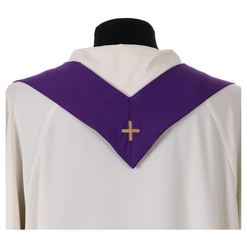 Purple chasuble with woven official Jubilee 2025 logo 6