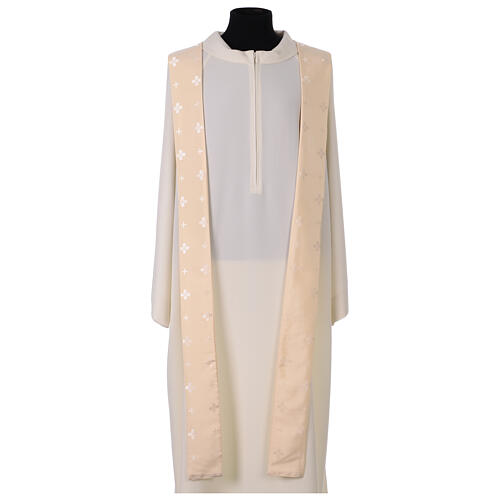 Casula logótipo oficial Jubileu 2025 cor de marfim marfim damascado 5