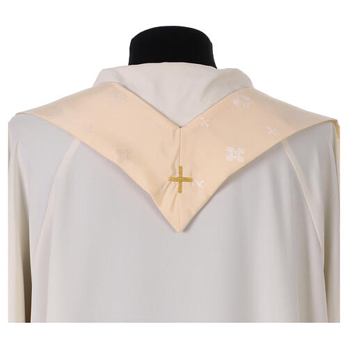 Casula logótipo oficial Jubileu 2025 cor de marfim marfim damascado 6