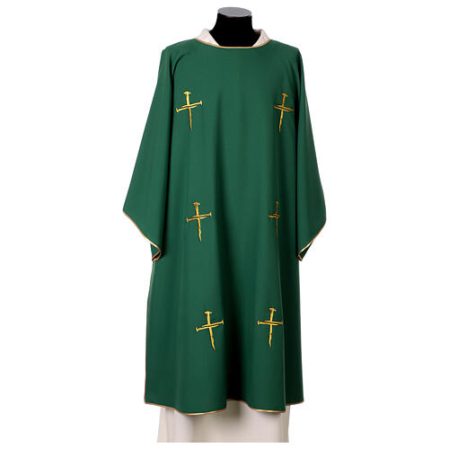 Deacon Dalmatic with Cross Nail and Gold Thread Embroidery by Vebi Confezioni 2