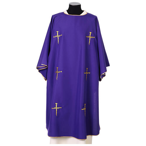Deacon Dalmatic with Cross Nail and Gold Thread Embroidery by Vebi Confezioni 8