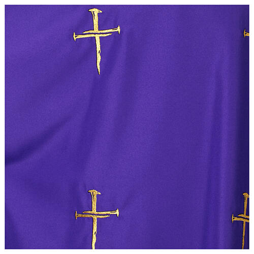 Deacon Dalmatic with Cross Nail and Gold Thread Embroidery by Vebi Confezioni 9