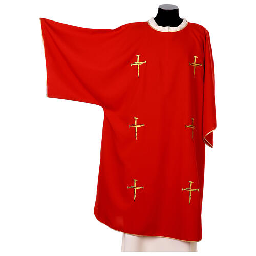 Deacon Dalmatic with Cross Nail and Gold Thread Embroidery by Vebi Confezioni 10